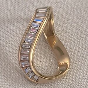 Vintage SWARVOSKI BAGUETTE/GOLD SLIDE PENDANT